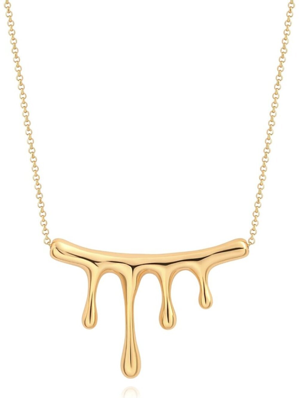 Women's Teardrop Pendant 18 K Irregular Plate Dainty Compass Chain Necklaces